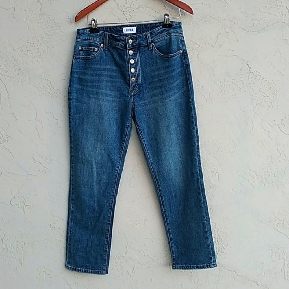 PISTOLA High-Rise Exposed Button Fly Jeans Size 30